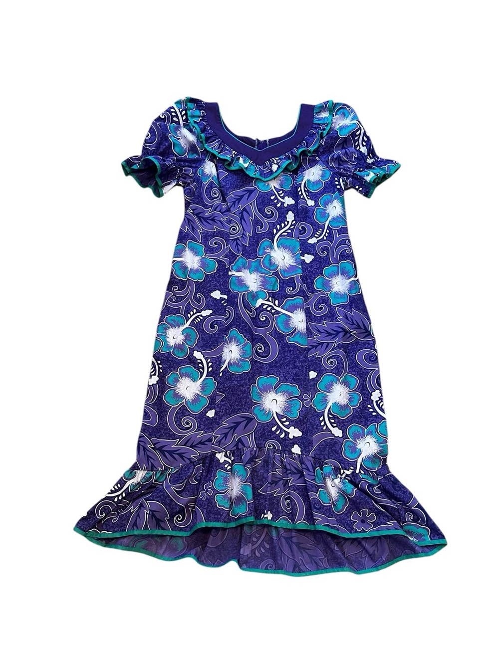 Carol Bennett Vintage Hawaiian Floral Dress Muumuu Summer Vacation Luau Party